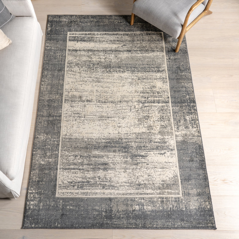 Tapis à bordure rétro Trinden, Rectangle 4pi x 6 pi