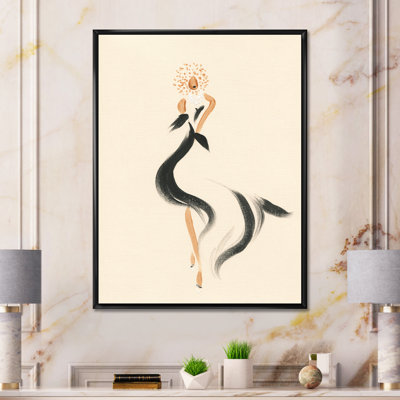 «Fashion Woman Line Art III» - décoration murale sur toile glamour