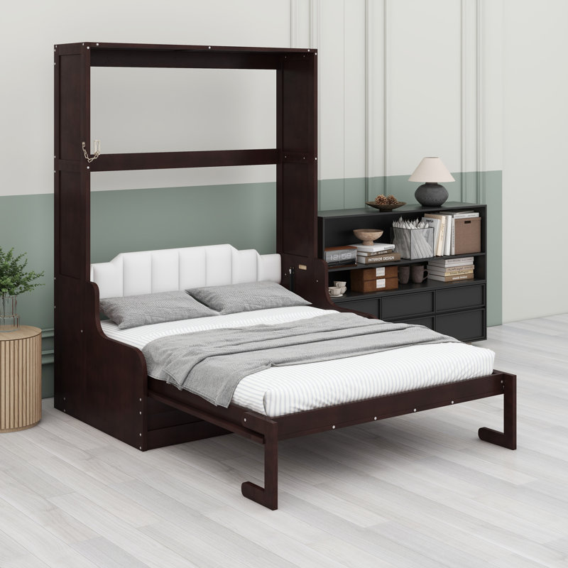 Grand lit escamotable avec coussin, Grand lit, Espresso