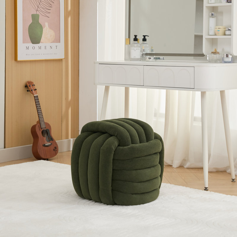 Repose-pieds en tissu Chenille, Vert