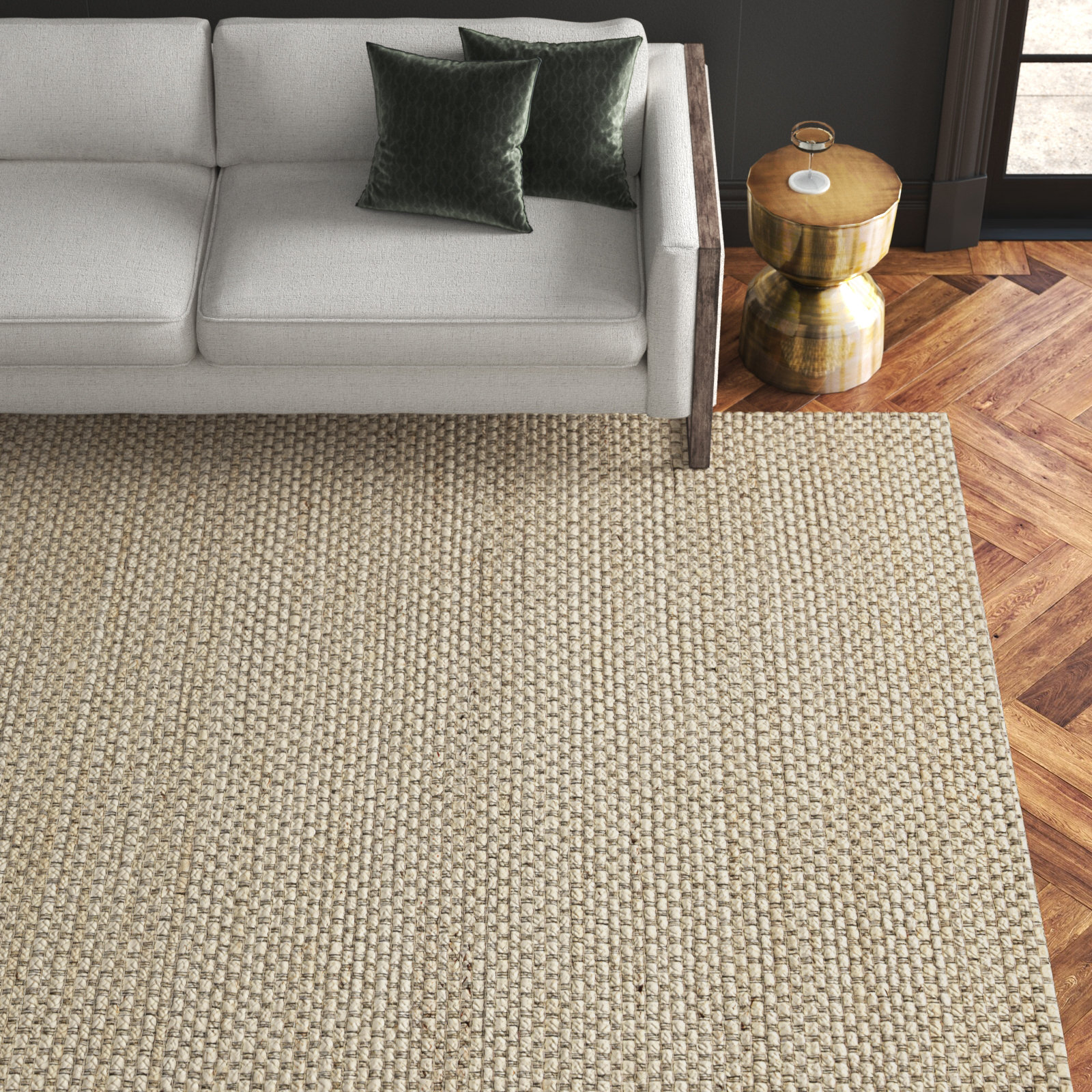 Abisai Handmade Jute / Sisal Beige Rug, Rectangle 9'3" x 13'
