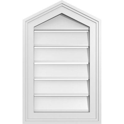 Peaked Top Surface Mount Signature Urethane Functional Gable Vent 5/12 Pitch, Primed Tan
