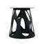 Table ronde en pierre frittée de 53 po, blanc avec base en fer noir, pour les poils d'animaux