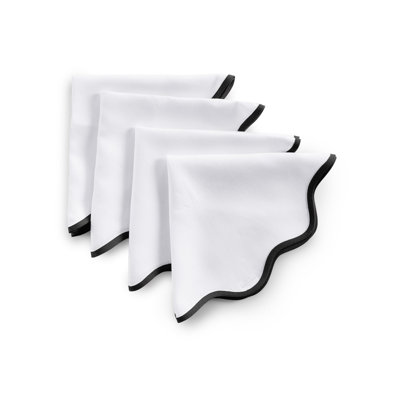 Giselle Scallop Edge - 100% Pure Linen Dinner Napkins