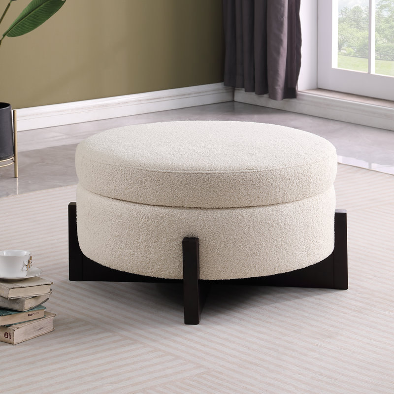Repose-pieds en chenille beige doux avec repose-pieds et tabouret d'appoint | Idée de cadeau