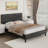 Bed Frame with Headboard, Upholstered Platform Bed with Button Tufted Desigh-93033506-93033507