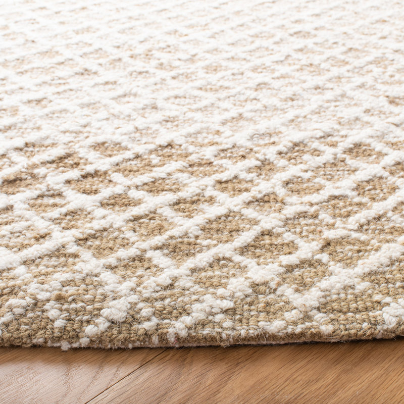 Tapis géométrique en laine et coton touffeté à la main Micro-Loop, Rectangle 8 pi x 10 pi