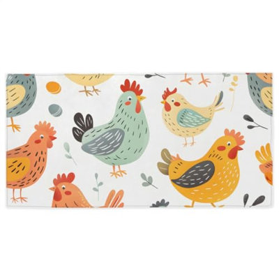 Serviette de plage sur le thème du poulet, surdimensionnée en microfibre de bain léger et à séchage rapide pour femme, couverture de voyage, cadeau essentiel pour les amis et la famille, 36 po x 72 po, et un sac en toile de style chinois gratuit est inclus