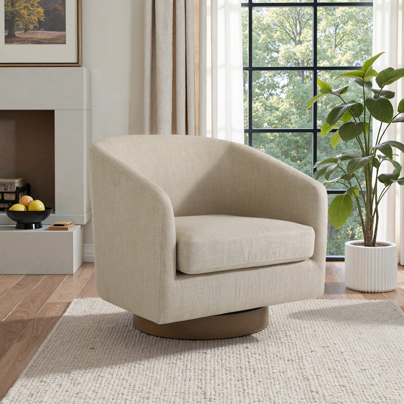 Upholstered Swivel Barrel Chair