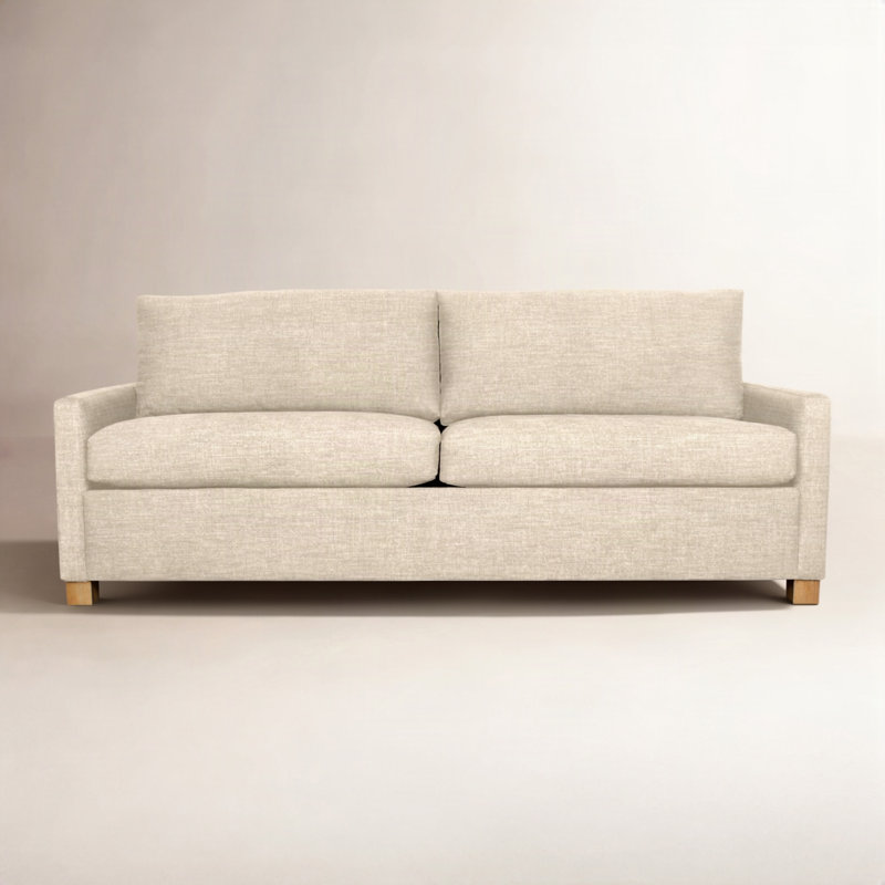 Louisa 87" Square Arm Sofa Bed with Reversible Cushions with USB, Ridgecrest Putty Basketweave