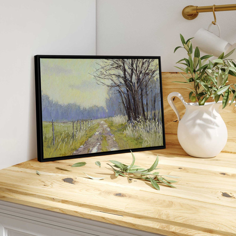 Impression de printemps sur toile par Carol Strock Wasson, Cadre flottant noir satiné, H 14 po x l 20 po x P 1,75 po