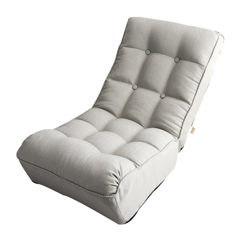 4-Segment Adjustable Recliner - For Dormitory Use Gray Reclining Floor Chair Ideal For Reading & Meditating