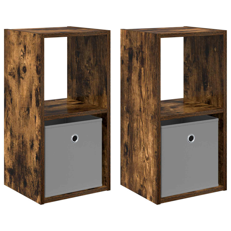 30.5 cm W Bedside Table, Smoked Oak