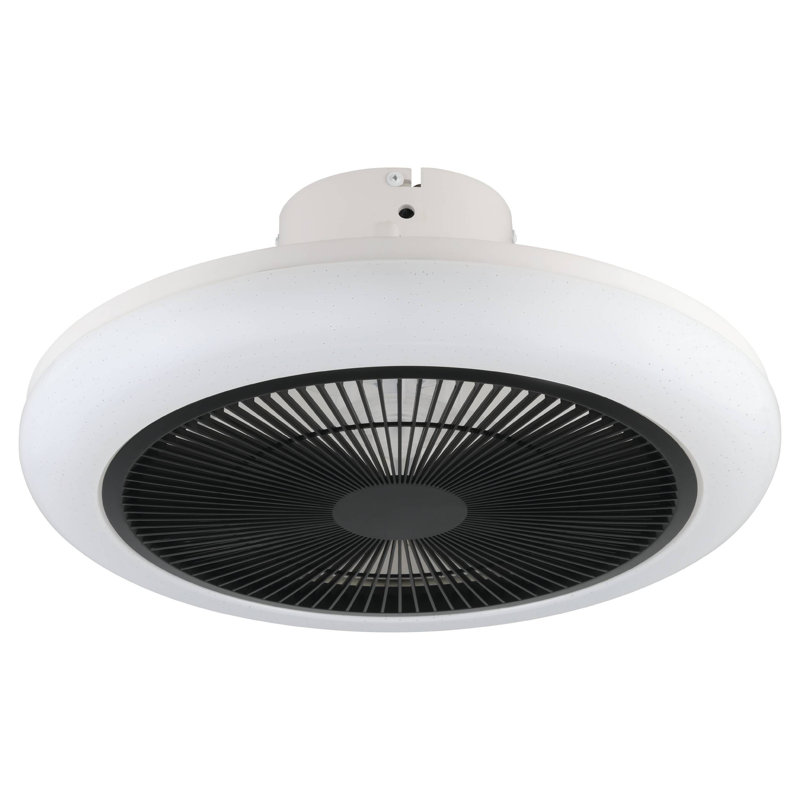 Fransen Ceiling Fan with LED Lights, White/Black