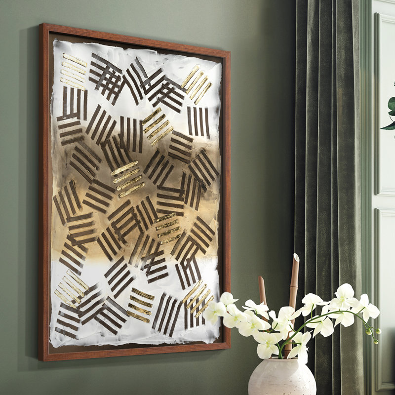Raffia Palm II, reproduction encadrée - bois massif, H 28 po x l 22 po, Cadre photo brun simple