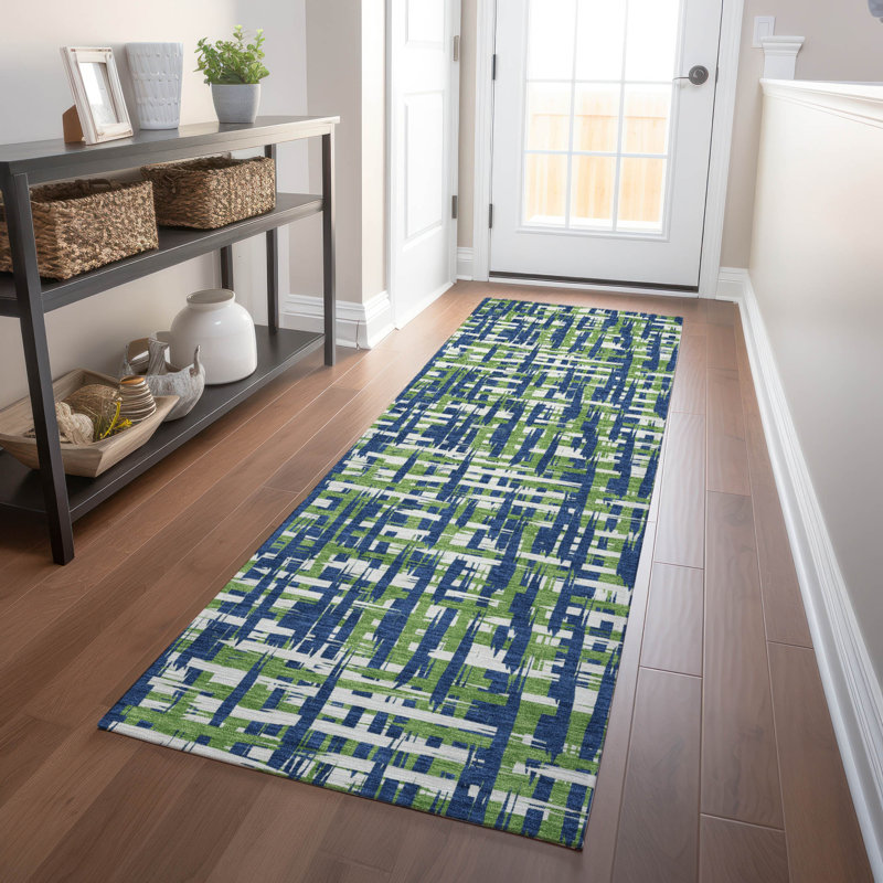 Tapis intérieur / extérieur bleu Zarifa , 2'3" x 7'6"