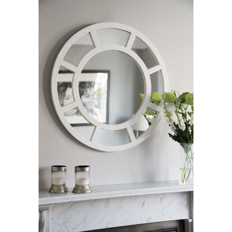 Flat Wall Mirror, White, 80cm H
