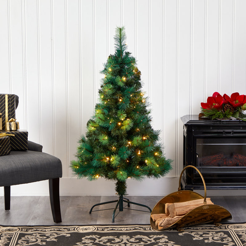 Lighted Artificial Pine Christmas Tree, 6' H