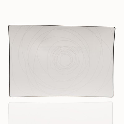 Red Vanilla Orbit Rectangular Bone China Platter