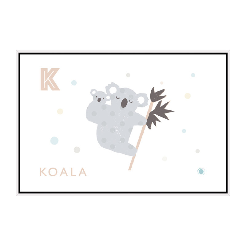 Koala - reproduction d'impression, H 40 po x l 60 po x 1,5 po, Toile blanche encadrée, Pas de tapis