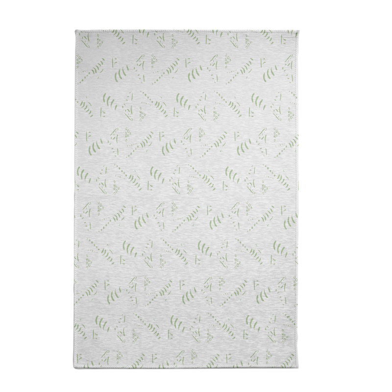 Tapis géométrique vert clair / gris, Rectangle 2 pi x 3 pi