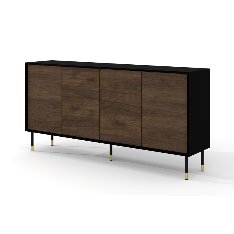 Avanna 180cm Sideboard, Black/Catania oak