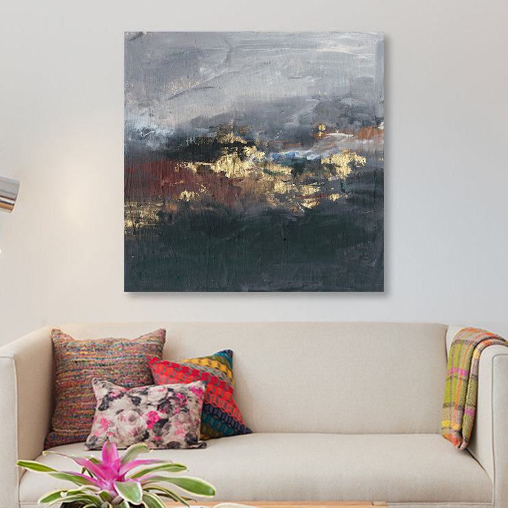 «Mountains in the Mist II», reproduction sur toile tendue, H 26 po x l 26 po x P 1,5 po