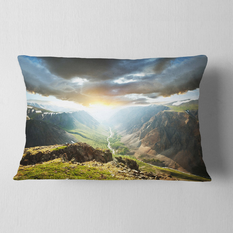 Coussin lombaire à imprimé paysage