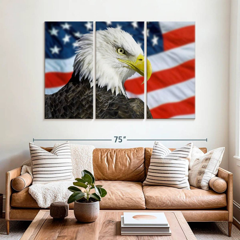 Brampt Patriotic Alaskan Bald Eagle, 42" H x 65" W