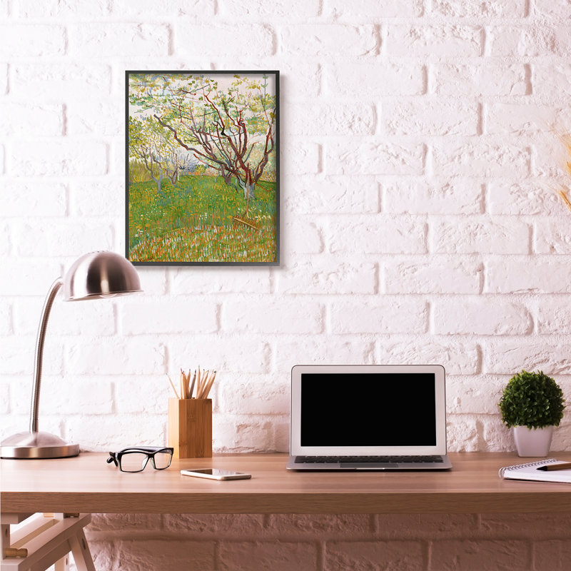 « verger field green brown van gogh classic » par vincent van gogh, reproduction d’art, H 30 po x l 24 po x P 1,5 po