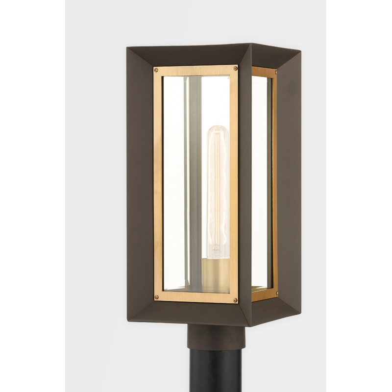Lowry 1 Light Exterior Post - Textured Bronze/Patina Brass