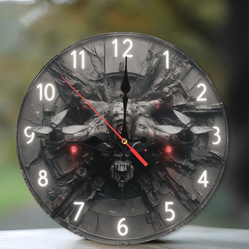 Clock With Sci-Fi Drone