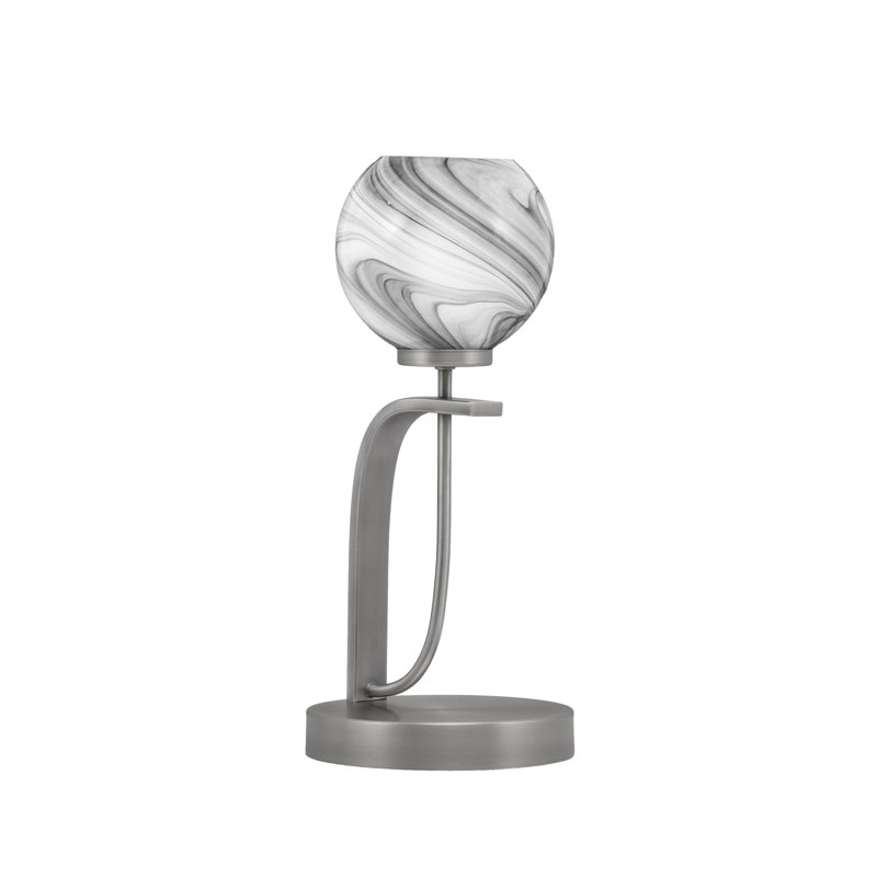 Lampe d'appoint Cavella avec verre tourbillon onyx de 5,75 po, Graphite