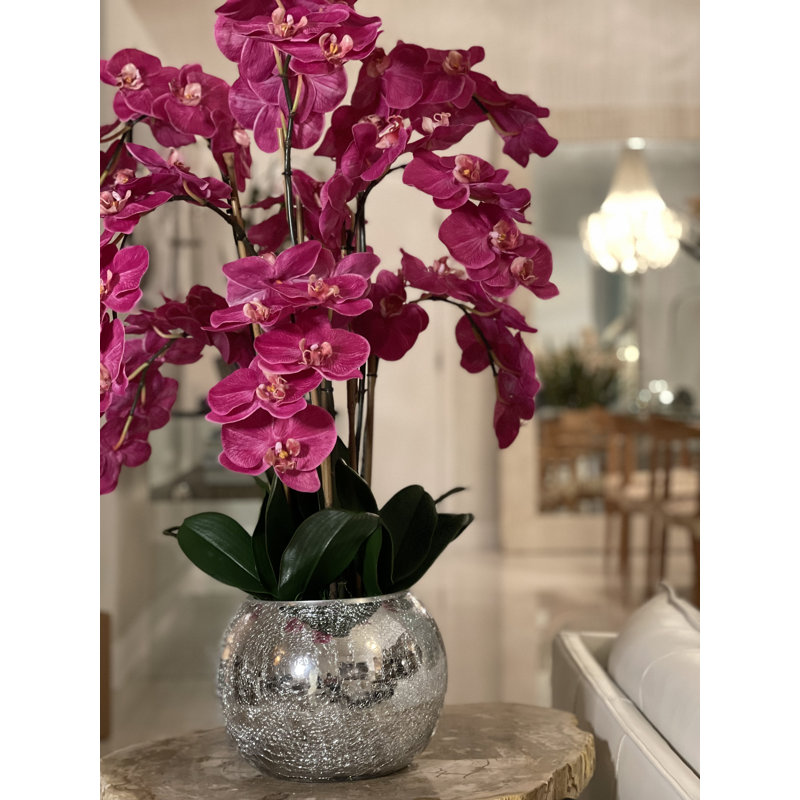 Faux Silk Orchid Arrangement in Vase