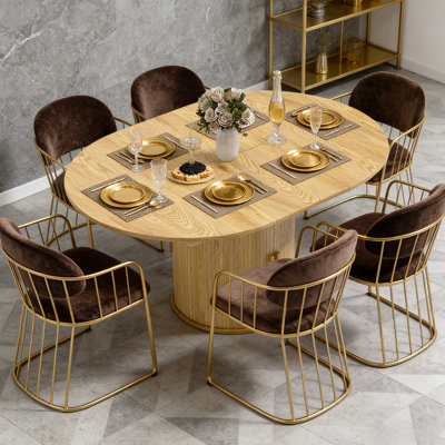 Table de rangement avec rangement, table de salle à manger extensible