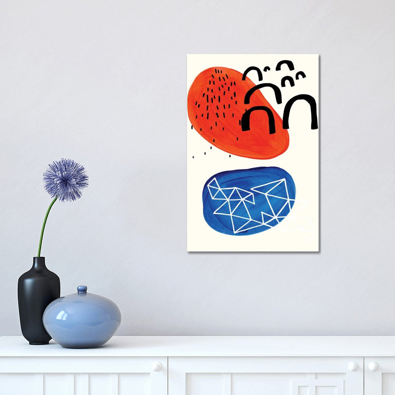Orange Blue Sunset Party Two by EnShape - Wrapped Canvas Gallery-Wrapped Canvas Giclée, 30.48 cm H x 45.72 cm W