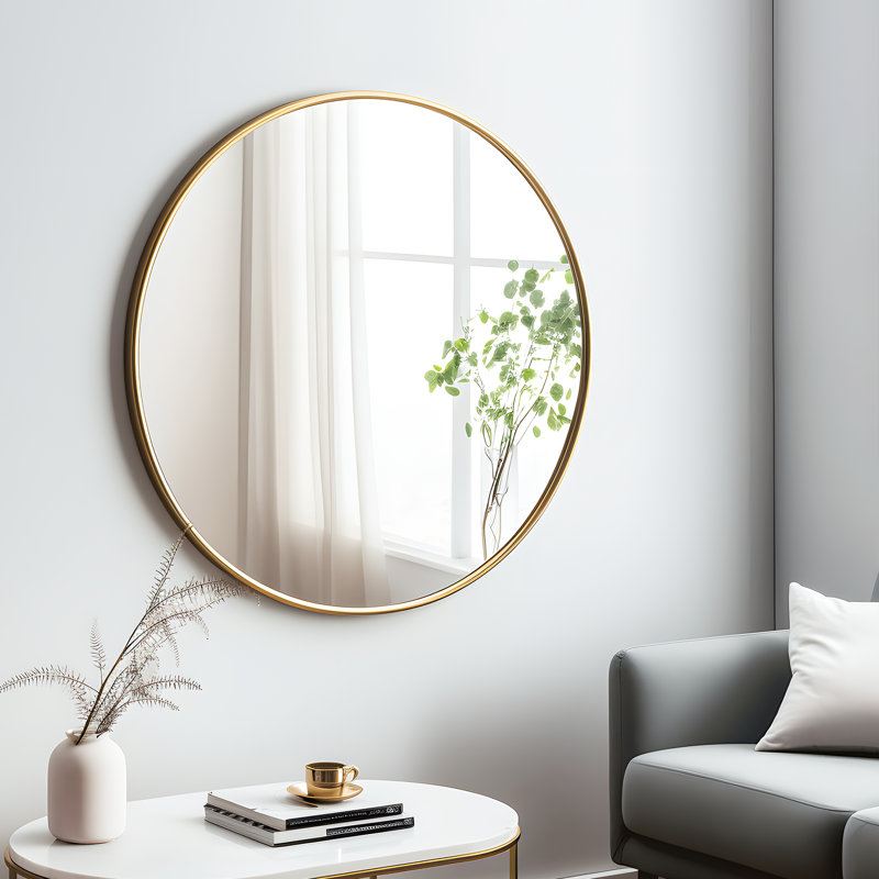 Beshoy Metal Mirror, Gold, 36" x 36"
