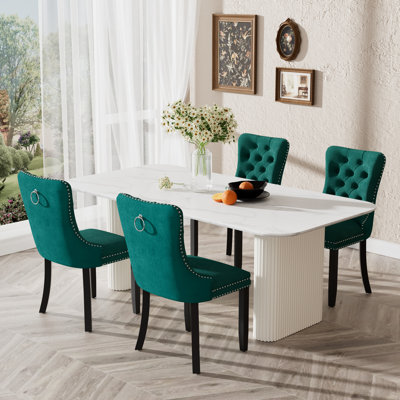 Elegant Marble MDF Dinning Table Set