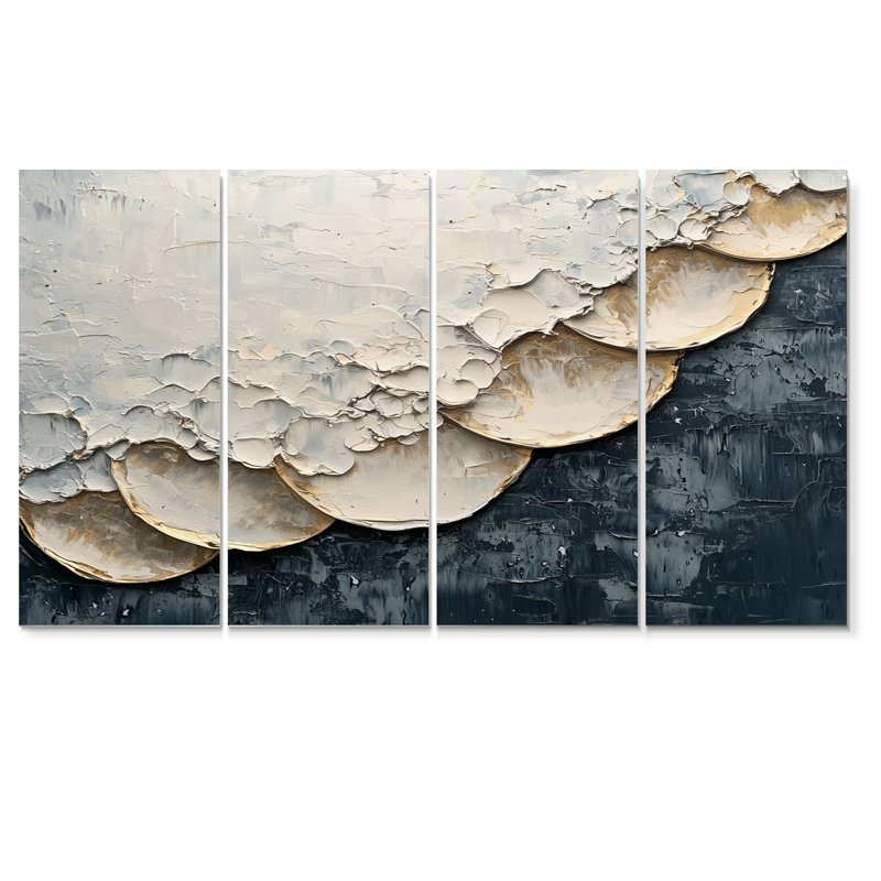 «Daguan» - Art mural abstrait, 4, H 28 po x l 48 po
