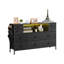 Commode 10 tiroirs en tissu avec tablette de rangement ouverte et lumières DEL noir