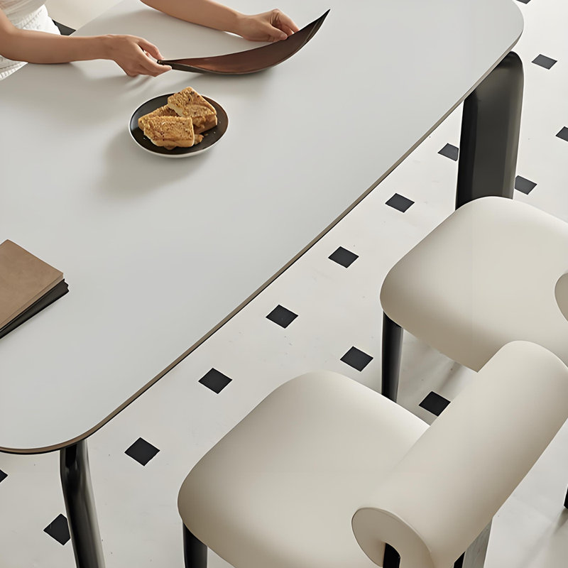 Ensemble de salle à manger en ardoise crème, H 29,5 po x L 55,1 po x l 31,5 po