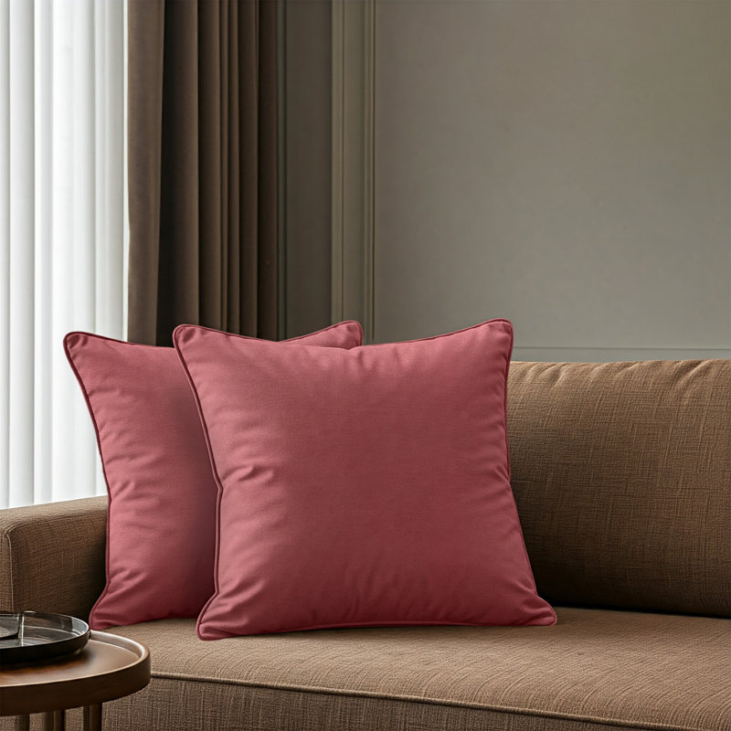 Cream Velvet 24" x 24" Pillow Covers Set of 2