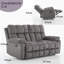 2 Seater Fabric Reclining Loveseat