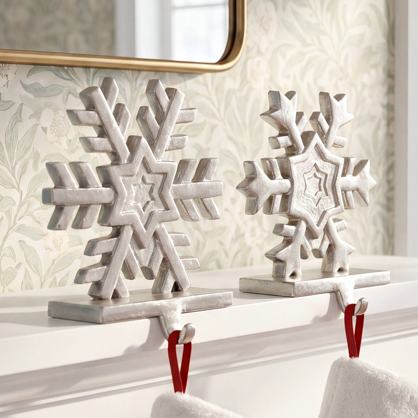 Resin Snowflake Stocking Holder
