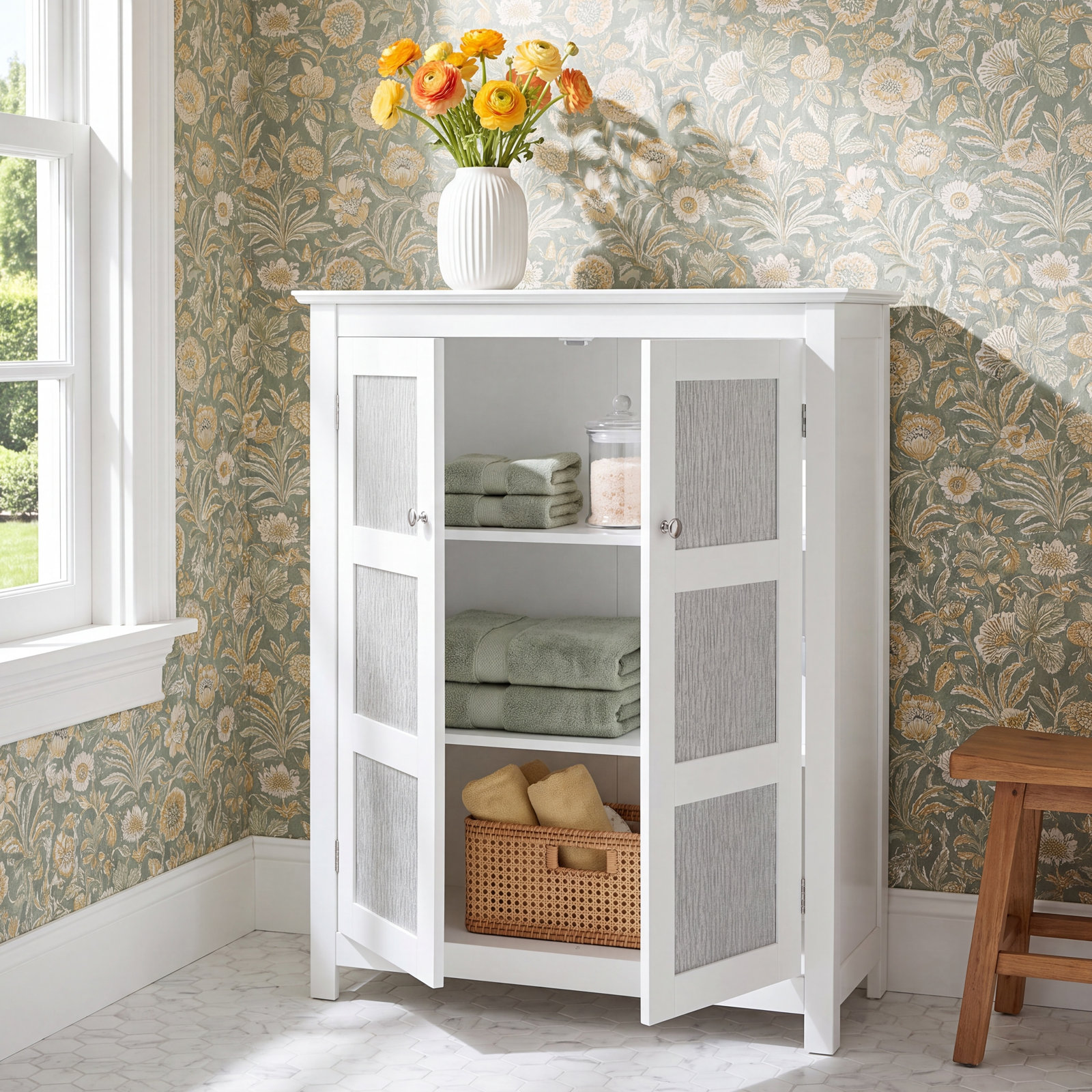 Leist 2-Door Freestanding Floor Storage Cabinet with 2 Adjustable Shelves