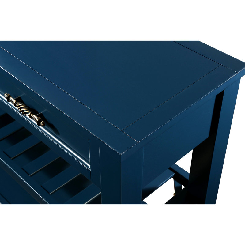 Console avec 2 tiroirs et tablettes Kinzee, Marine