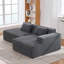 Canapé modulaire en velours côtelé à compression en L 92 po, canapé rembourré doux et désossé moderne avec jeté, aucun assemblage requis pour le salon-126421464-126421465