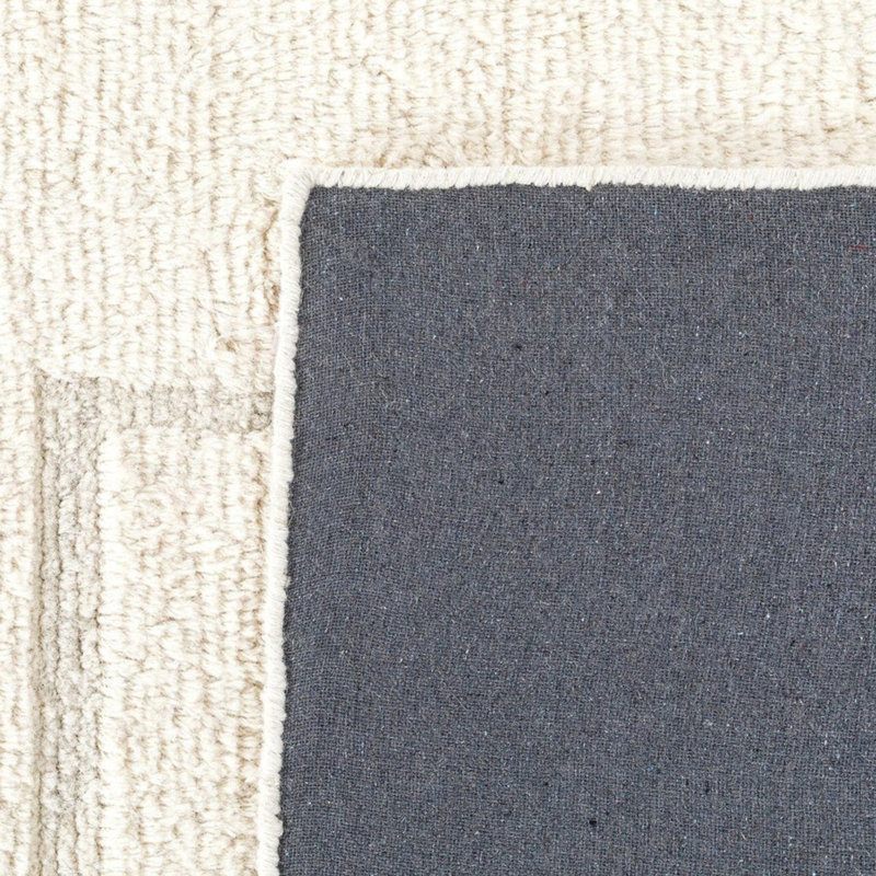 Symmetria Rug: Naturalist Hand Tufted Rug in Ivory/Light Gray, Rectange 7'6" x 9'6"