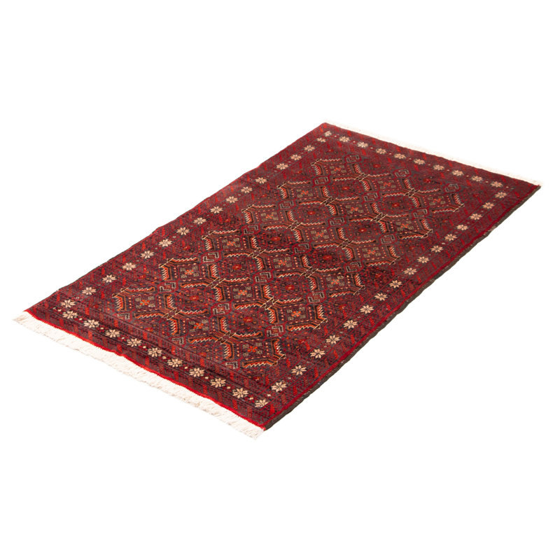 Tapis gris foncé en laine noué à la main de conception unique 3 pi 2 po x 5 pi 9 po Aila New Age