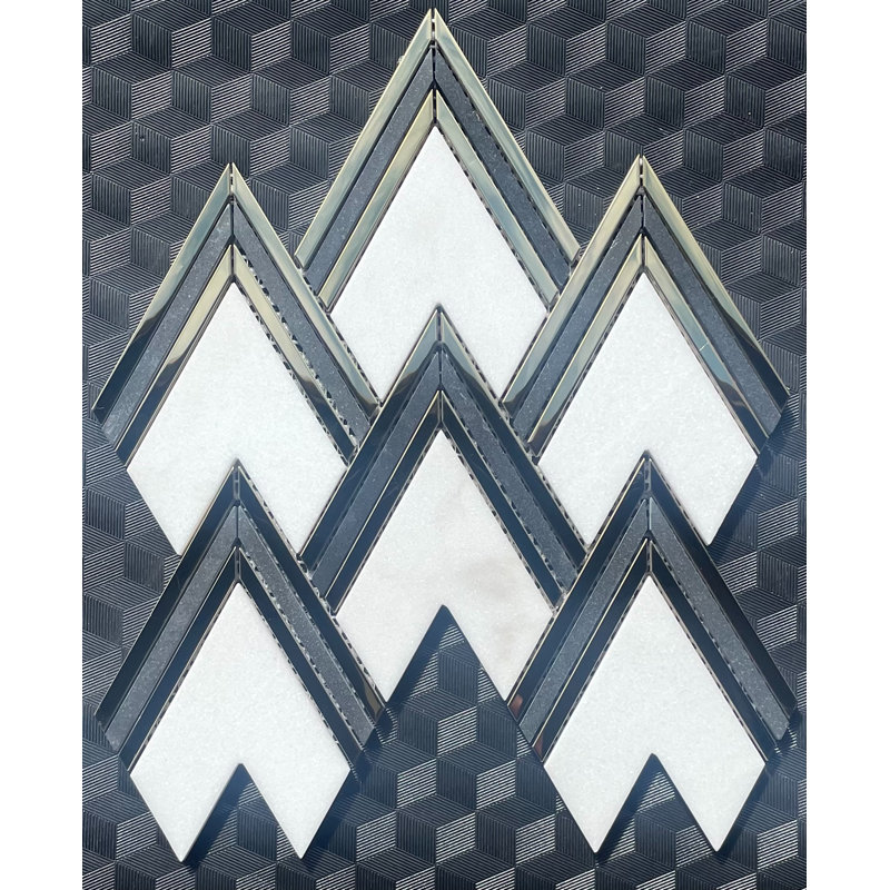 Metal Herringbone Mosaic Wall Tile